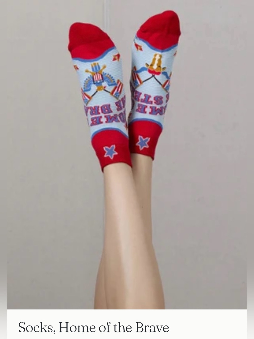 Double D Ranchwear Patriotic Red & Blue Crew Socks - Home of the Brave